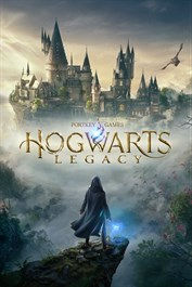 Hogwarts Legacy, an adventure in Harry Potter’s world Cover art for Hogwarts Leggacy, wizard looking at castle with turrets